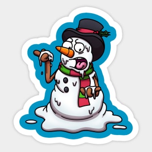 Melting Snowman Sticker